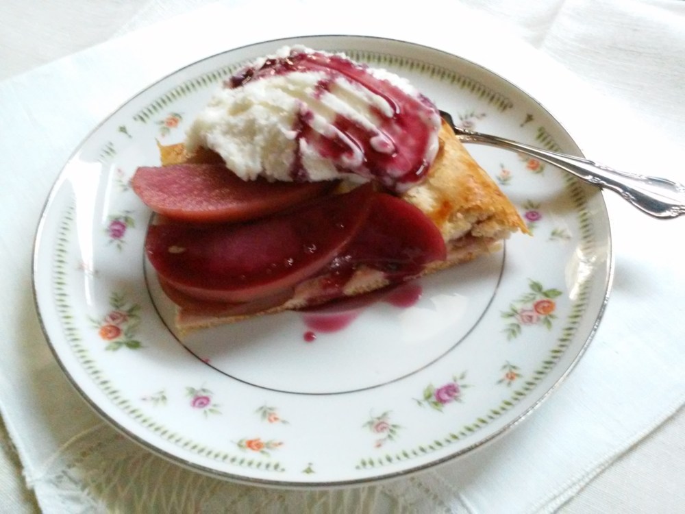 Slice of Poached Apple Tart