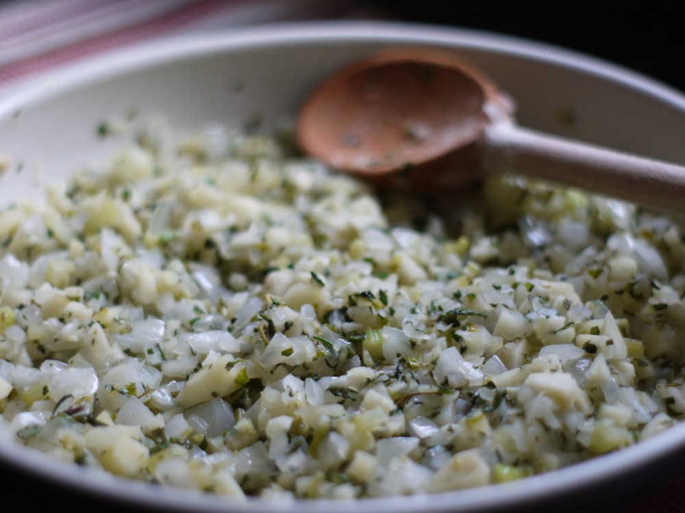 Sauteing Vegetables for Stuffing