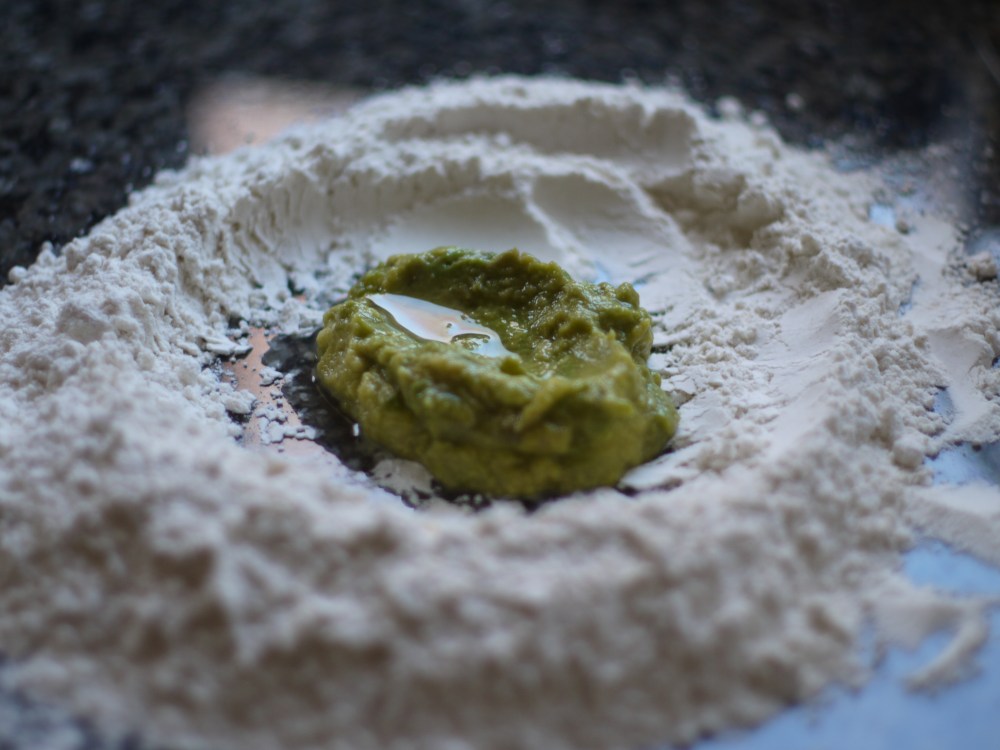 avocado pasta dough making