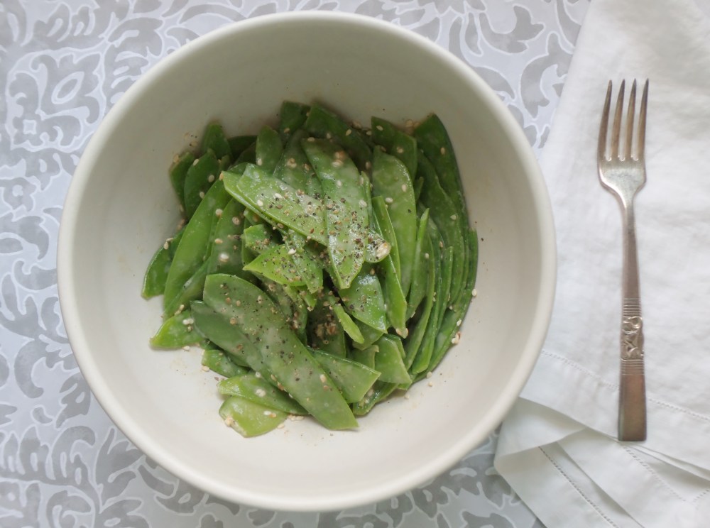 Tahini Snowpeas