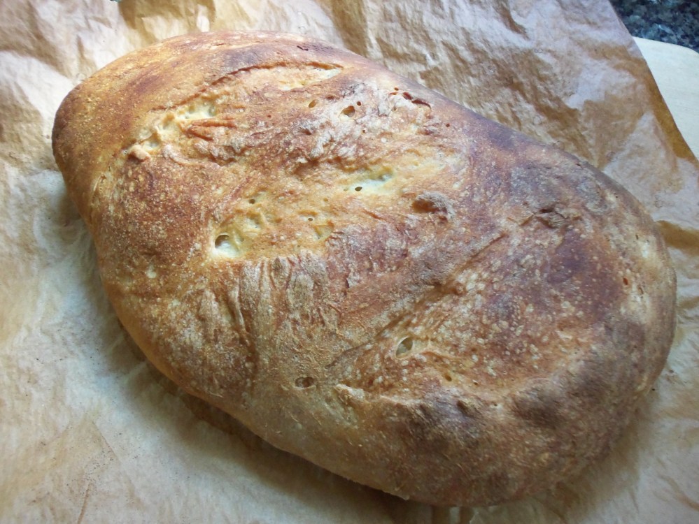 Baked No Knead Rustic Loaf Bread