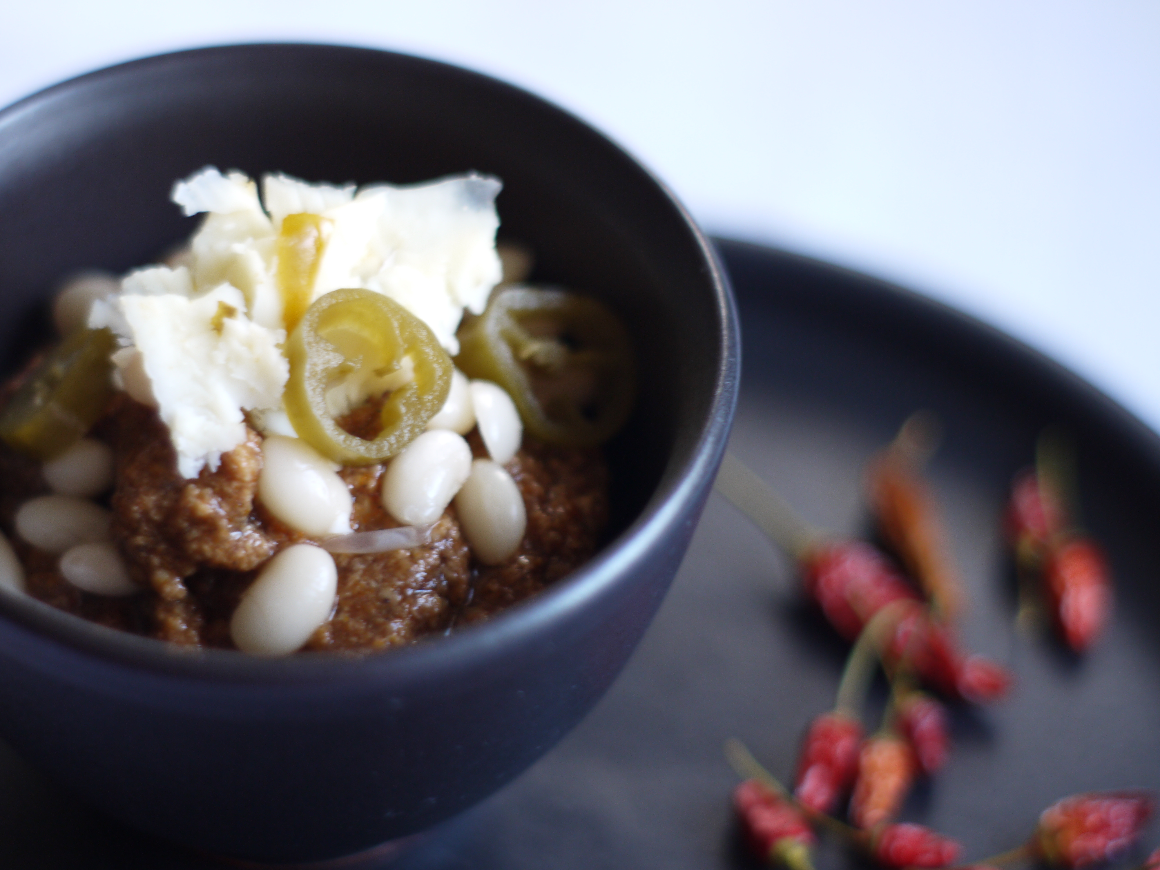 Cincinnati Chili with Pickled Cowhorn Peppers