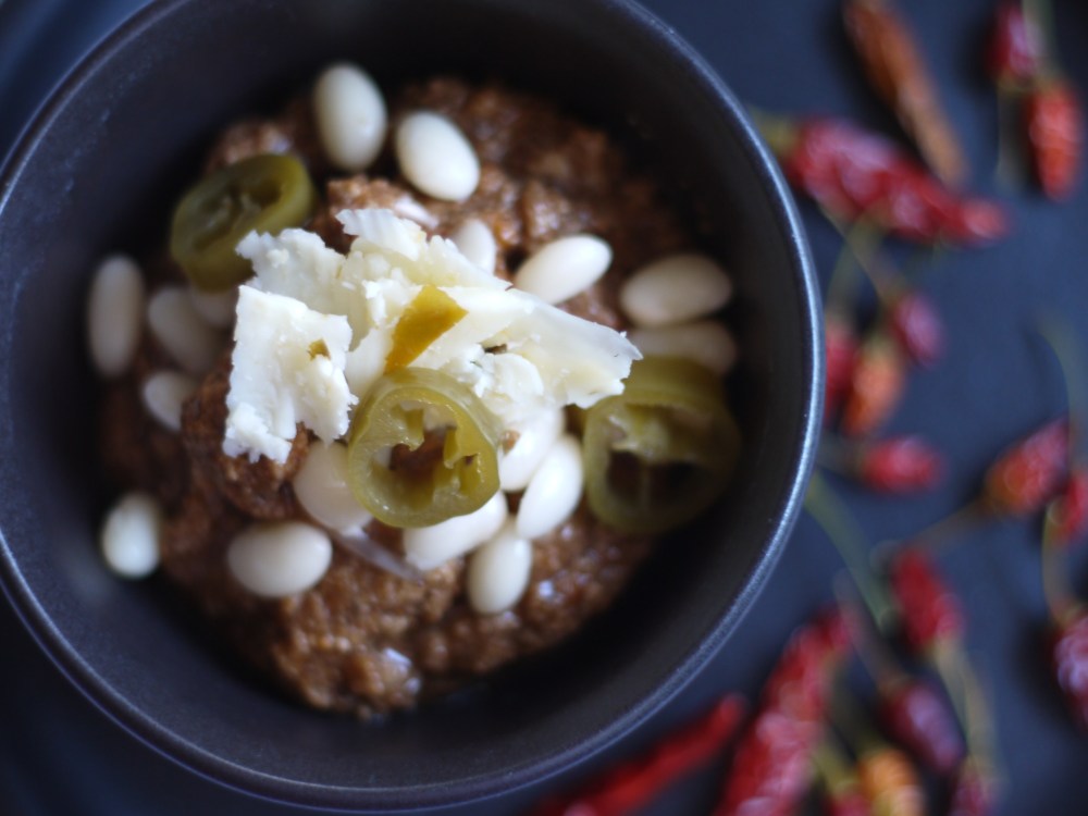 Chili with Beans and Pickled Peppers