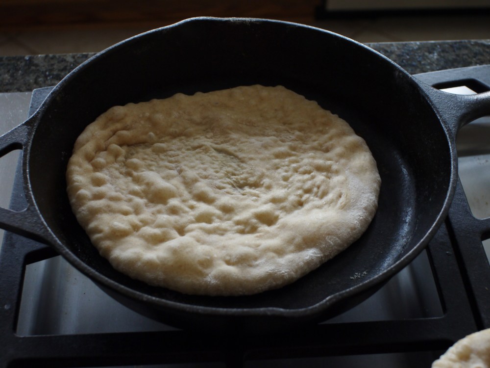 Grilling Bread in Skillet