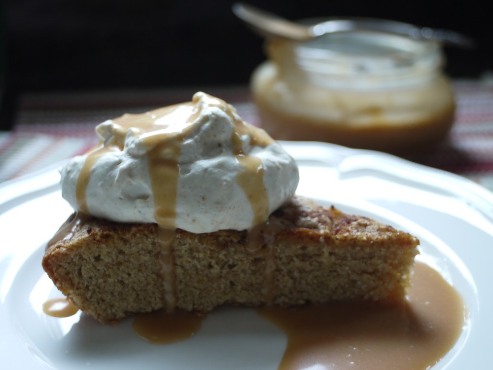 Apple Cider Caramel Applesauce Cake