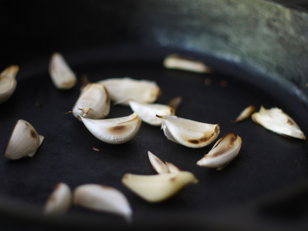 Toasting Garlic Cloves in Skillet