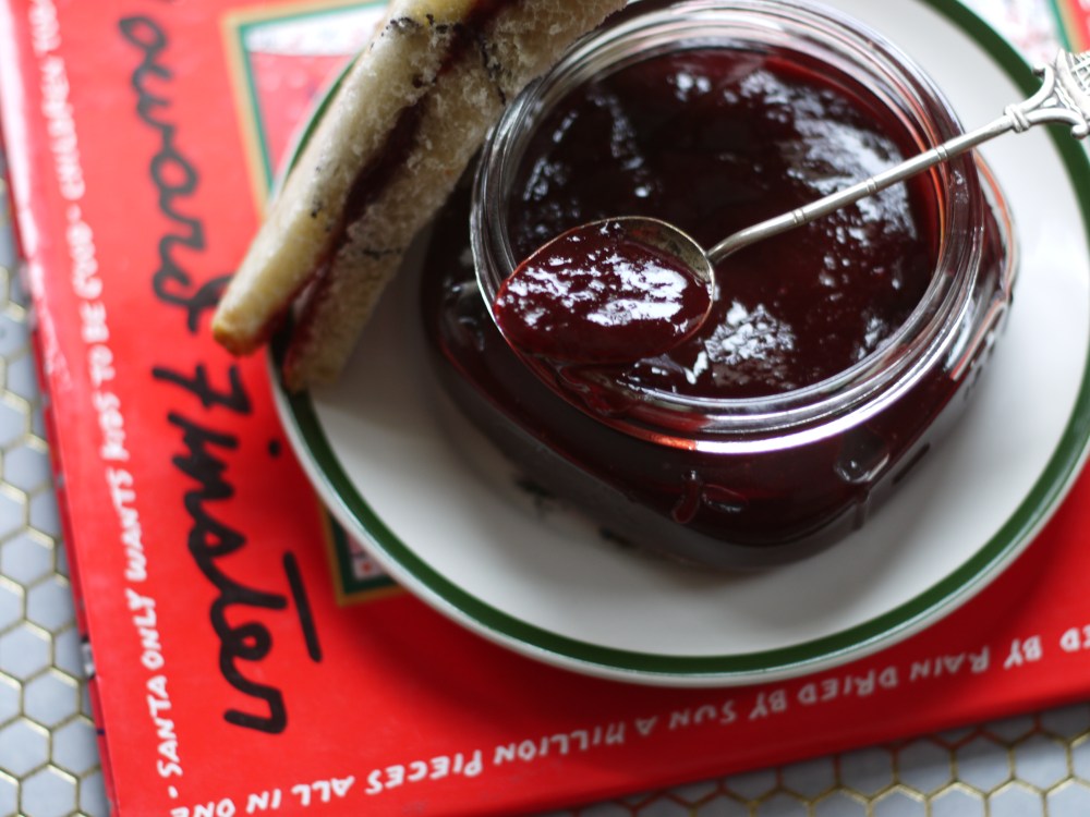 raspberry jam on bread