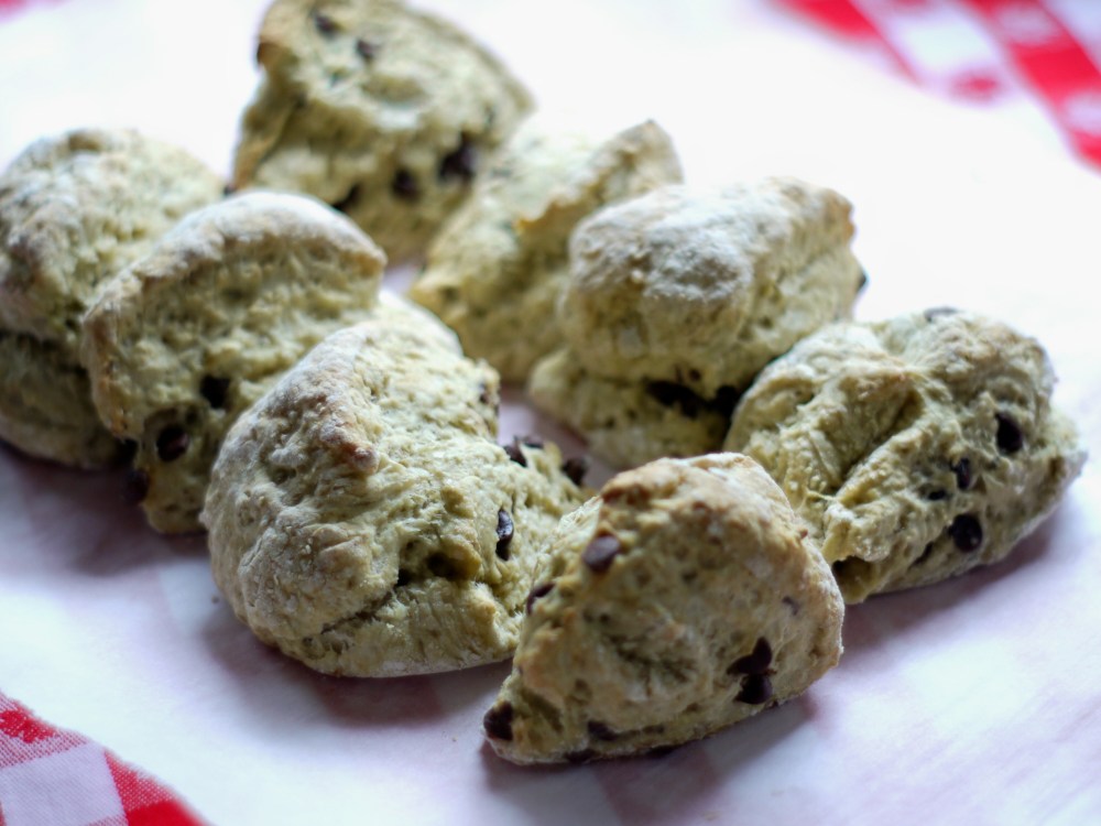 freshly baked avocado sourdough biscuits