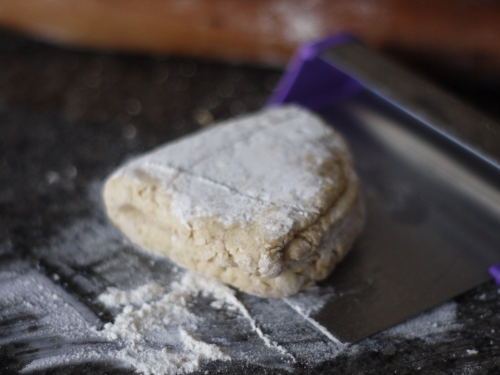 folding biscuit dough