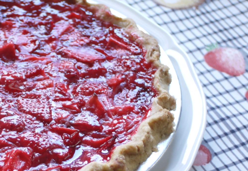 strawberry pie closeup