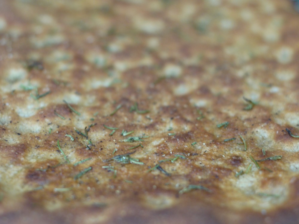 Baked Focaccia Closeup